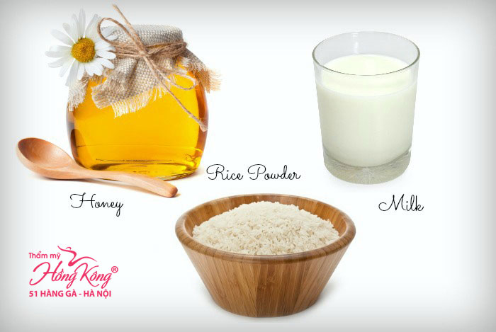 Mặt nạ nước gạo + sữa tươi không đường + mật ong